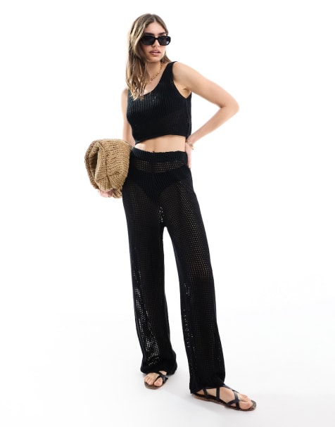 JJXX co-ord crochet set in black - view 1