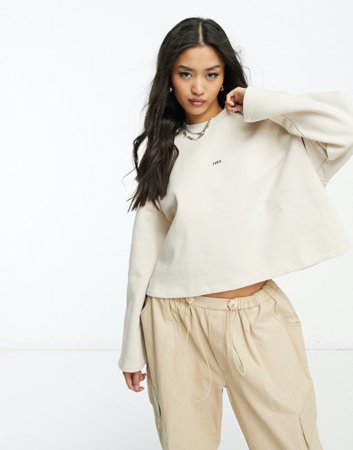 JJXX - Co-ord set van sweater en joggingbroek met slogan in crème