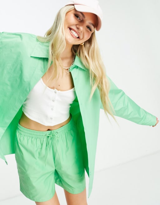 JJXX - Coordinato oversize con camicia verde