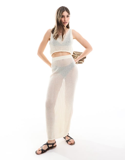 JJXX - Gehaakte co-ord set in beige