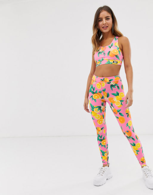 Juicy By Juicy citrus print bralet & leggings