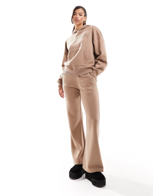 Kaiia - Coordinato color caramello con felpa con cappuccio e joggers con logo