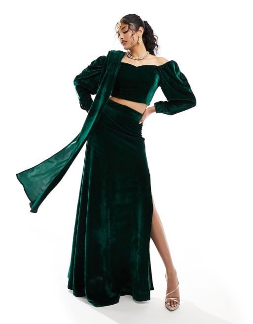 Kanya London - Coordinato in velluto verde