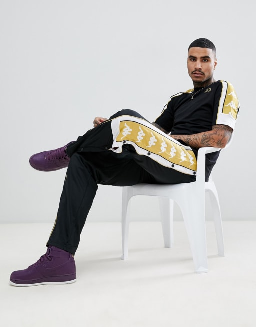 Kappa - Combi-set met logobies in zwart met goud 