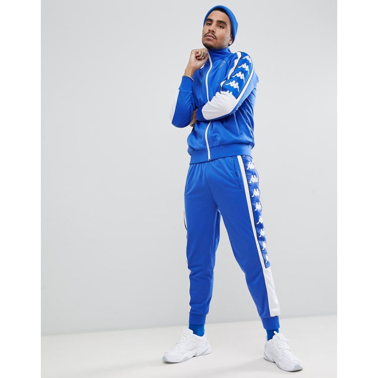 Kappa track suit with large logo taping in blue | ASOS