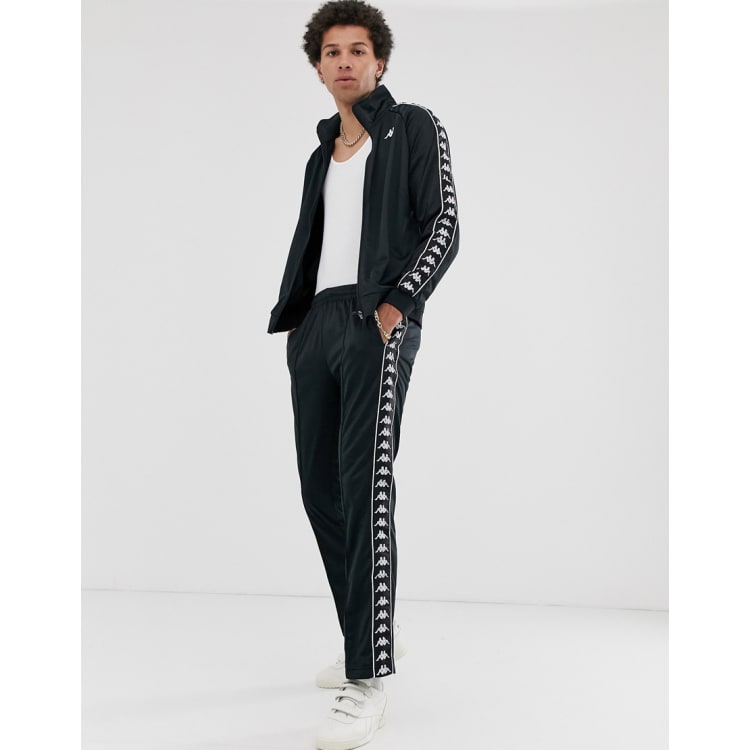 Black kappa cheap tracksuit mens