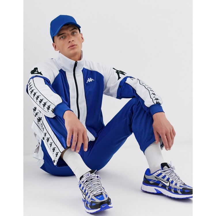 Kappa with poppers logo taping blue/white | ASOS