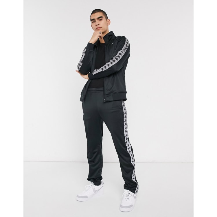 eb Premisse draaipunt Kappa tracksuit with reflective taping in black | ASOS