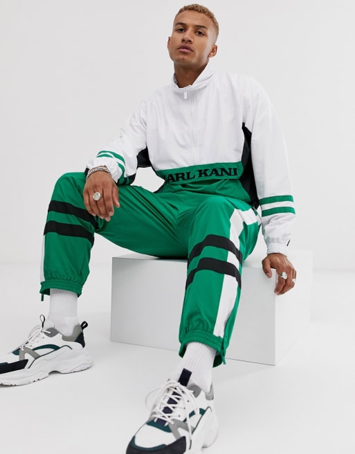 Karl Kani Retro tracksuit in green white ASOS