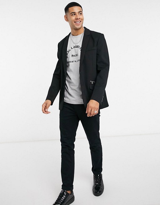 Karl Lagerfeld zip pocket suit