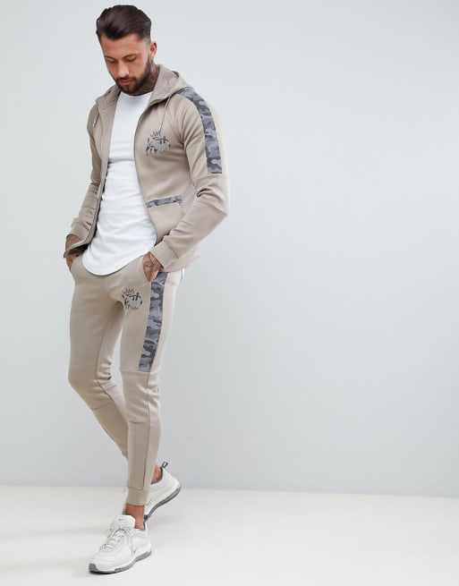 Kings Will Dream Muscle Tracksuit With Camo Taping ASOS