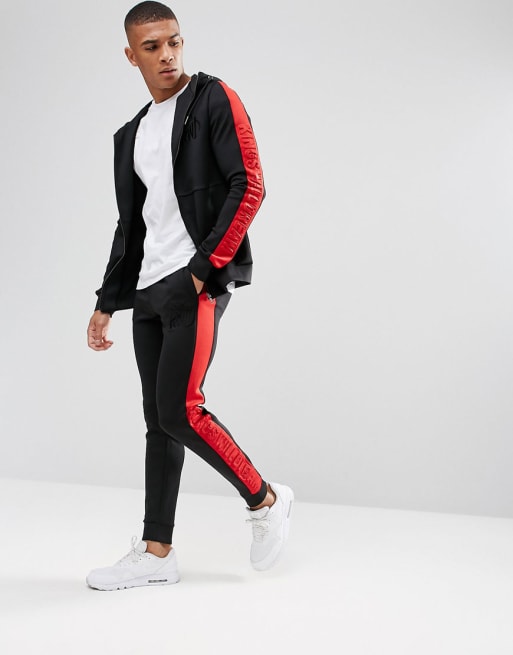 Red black tracksuit online