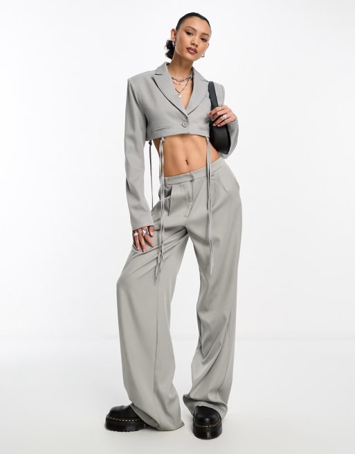 Kyo The Brand tailored cropped blazer and wide leg tailored pants