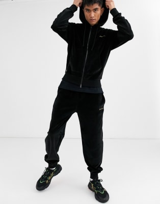 Lacoste L VE velour logo tracksuit set in charcoal ASOS