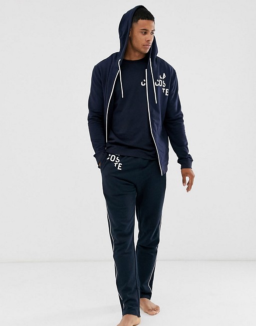 Lacoste Millennials Colours french terry logo suit in navy