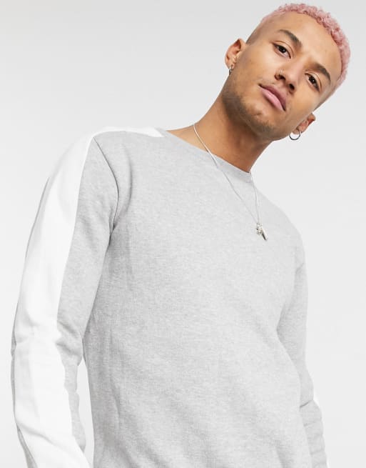 Le Breve - Co-ord set in grijs met witte streep