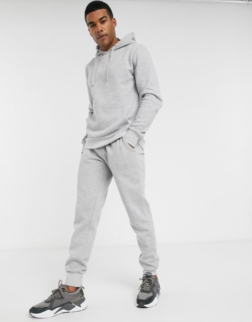 Le Breve – Set aus Kapuzenpullover und Jogginghose in Grau, Kombiteil