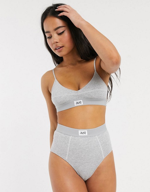 Les Girls Les Boys ultimate comfort patch logo high waist knickers in grey