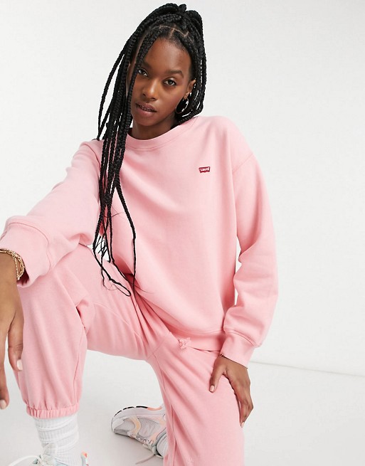 Levi's co-ord sweatshirt and jogger set in pink