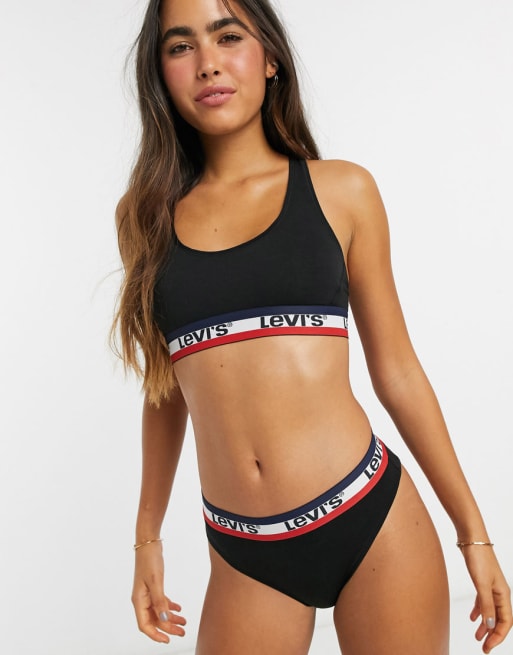 Levi's - Ensemble brassière de sport et culotte - Noir