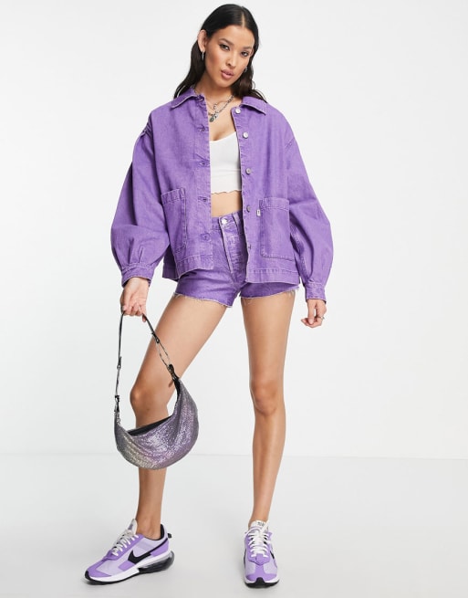 Levi's - Fresh 501 - Coordinato di jeans con giacca e jeans corti color lavanda