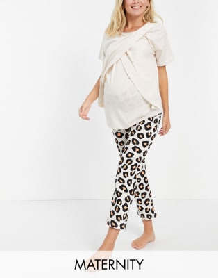 Lindex Exclusive MOM Mia cotton pyjama set in leopard print