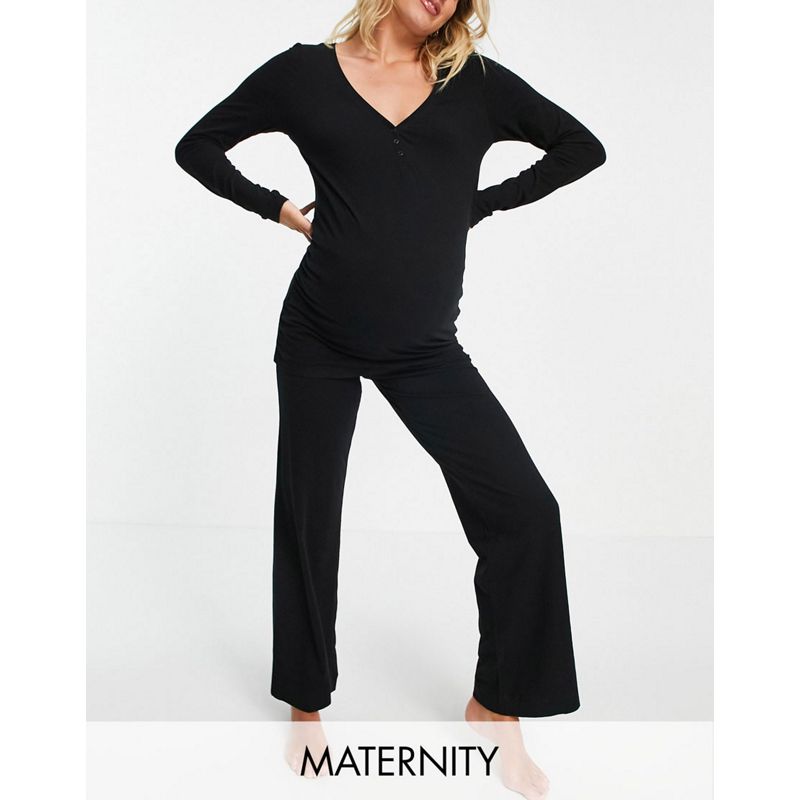 Abbigliamento notte Donna Lindex - Mom - Coordinato pigiama premaman in cotone organico con bottoni