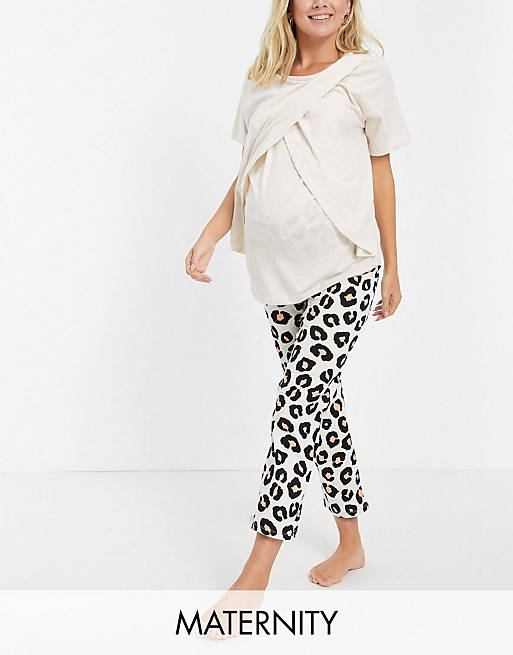 Lindex – MOM Mia – Leopardmönstrad pyjamas av ekologisk bomull