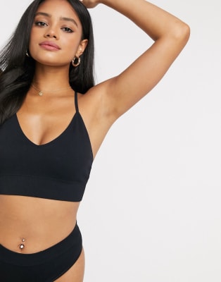 Black Soft Rib Cami Crop Top