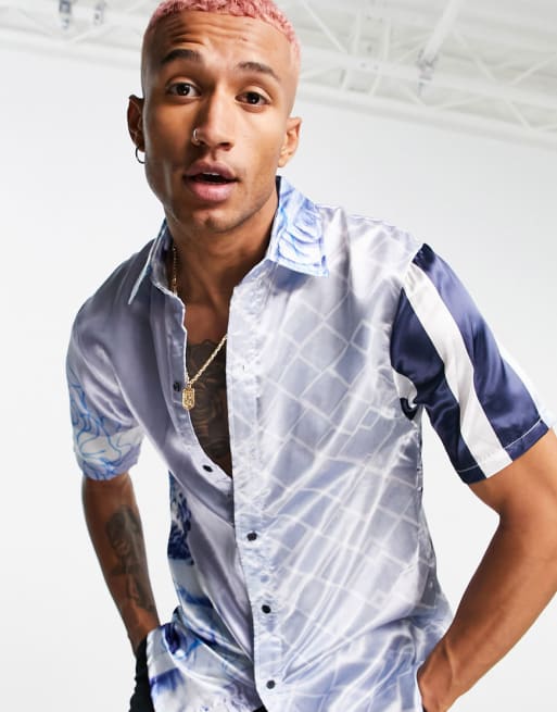 Liquor N Poker - Combi-set met all-over Griekse print in blauw