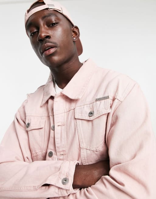 Asos pink denim outlet jacket