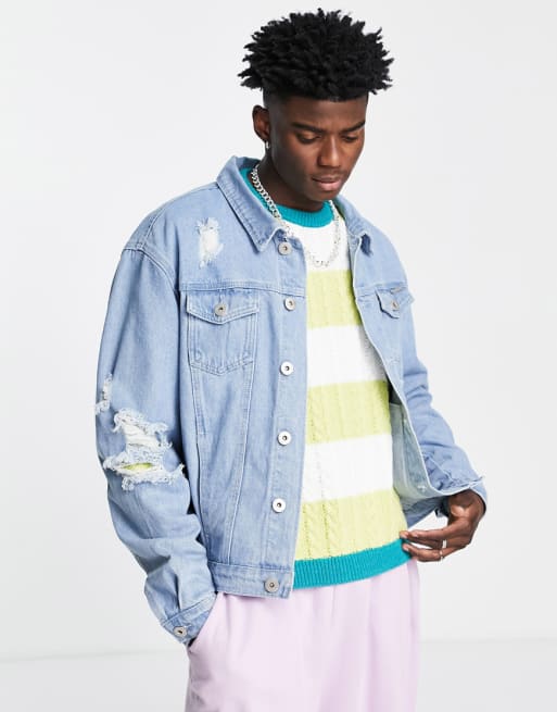 Liquor N Poker - Distressed set met bergprint op de rug in stonewash, co-ord set