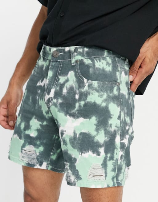 Liquor N Poker - Jaren 90 combi-set van denim in groen met acid wash