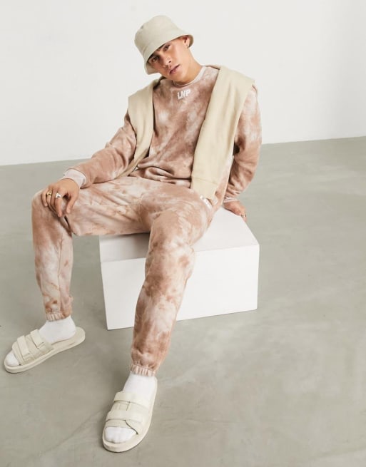 Liquor N Poker - Joggingpak in stone met tie-dye