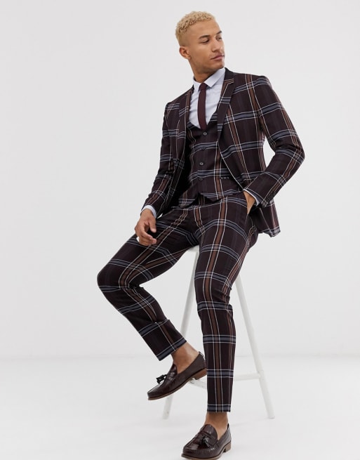 Lockstock - Abito skinny viola a quadri