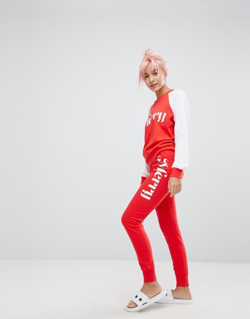  Lounge pyjamas med Merry-print fra Wildfox 