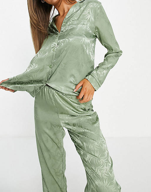 Loungeable Satin Set in Green