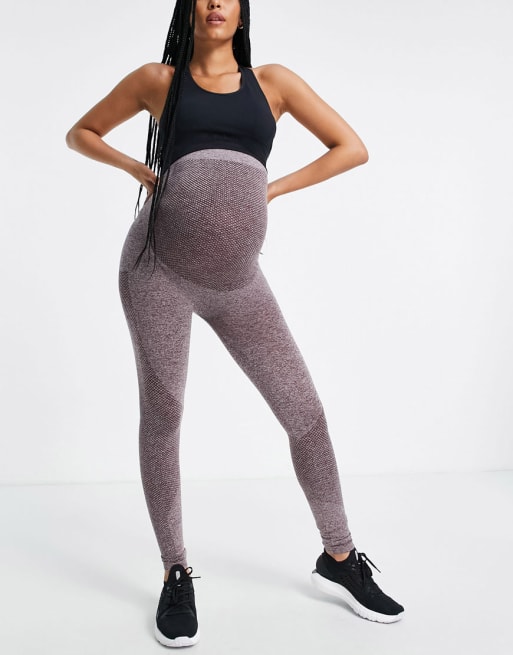 Mamalicious Maternity recycled active two tone tank top and legging set in purple