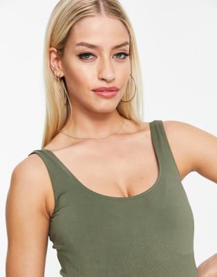 Mamalicious Maternity seamless legging co-ord in khaki green