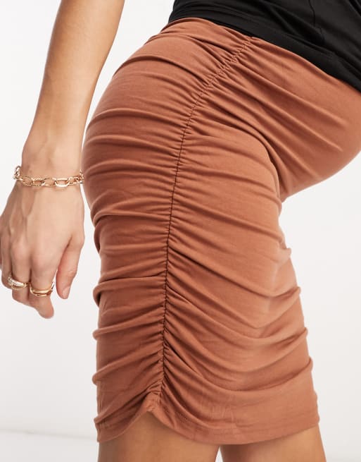 Mamalicious Maternity t-shirt & skirt set in burnt orange