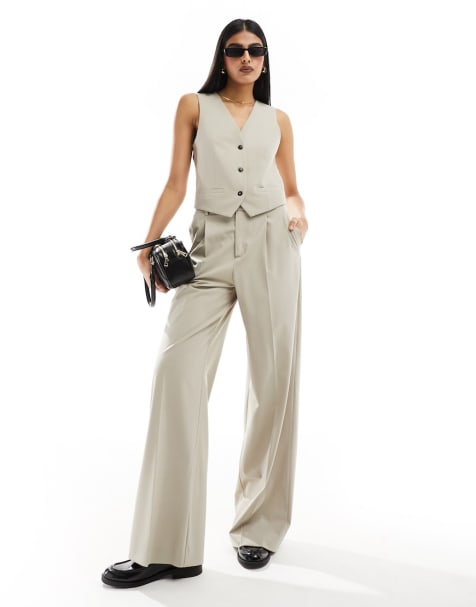 Plus Size Pants Suit Oversize Jacket and Creased Trousers Set Deep