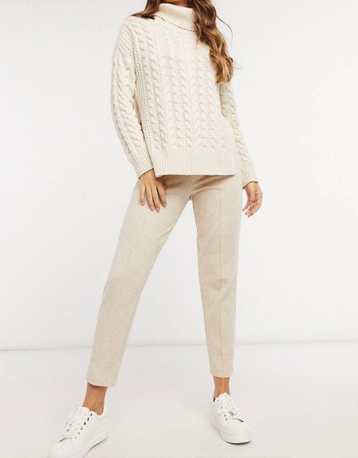 Mango smart sweat and jogger co-ord in beige