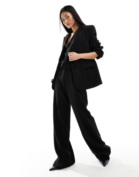 Blazer & Self Fabric Pants Suit Set