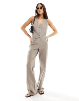 Mango whin pinstripe waistcoat and trousers set in light grey  ASOS Sale