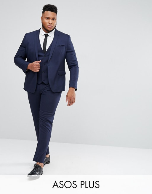  Marineblå skinny jakkesæt fra ASOS DESIGN Plus