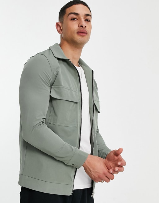 ASOS DESIGN utility jacket in khaki