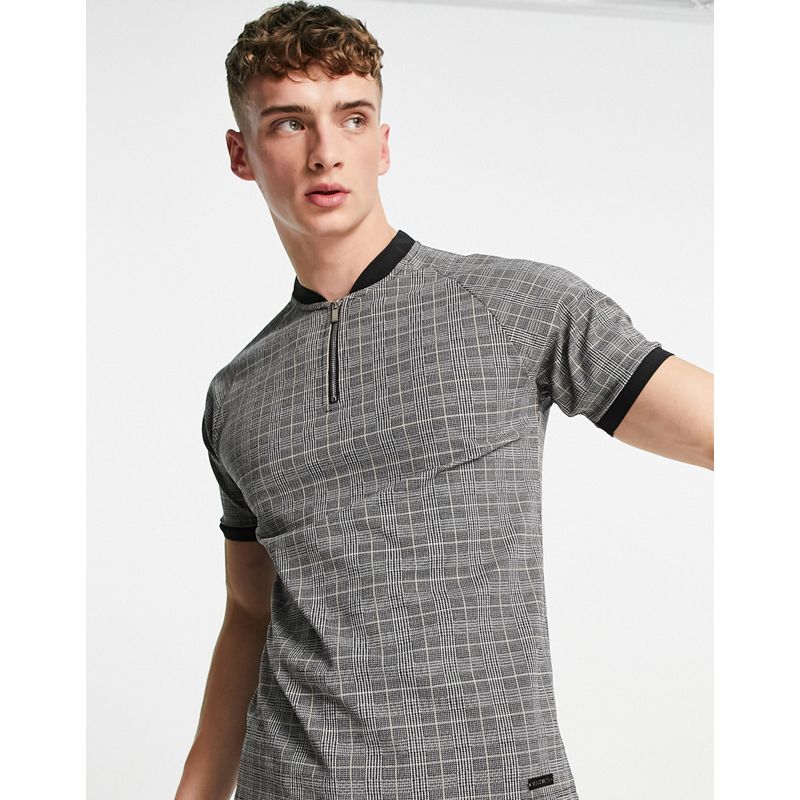 T-shirt girocollo Uomo Mauvais - Completo coordinato grigio a quadri