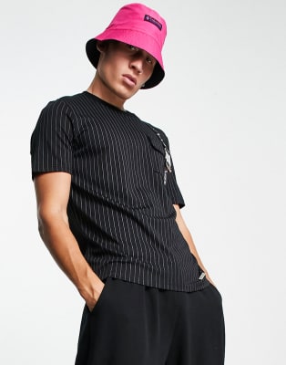 Mauvais pinstripe co-ord set in black