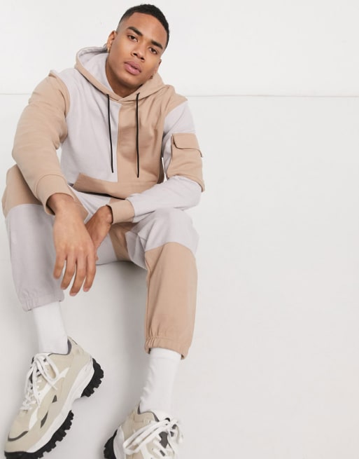 Mennace – Jasnobrązowy dres w stylu utility