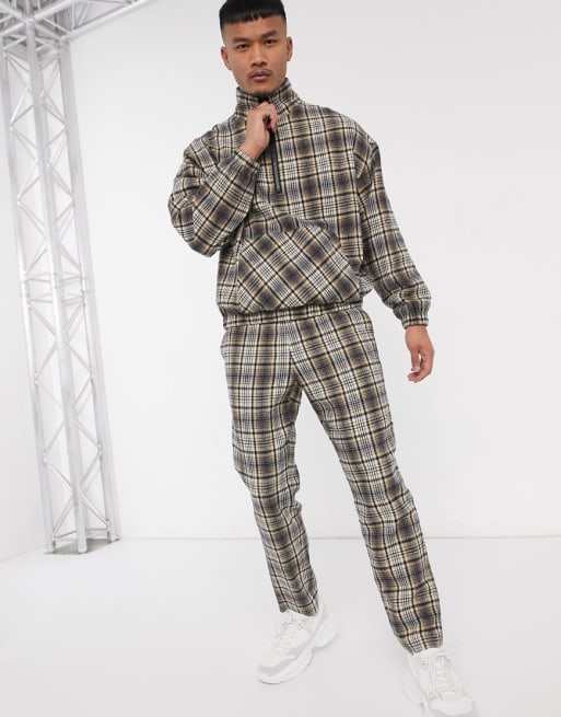 Mennace natural wool plaid co-ord set 